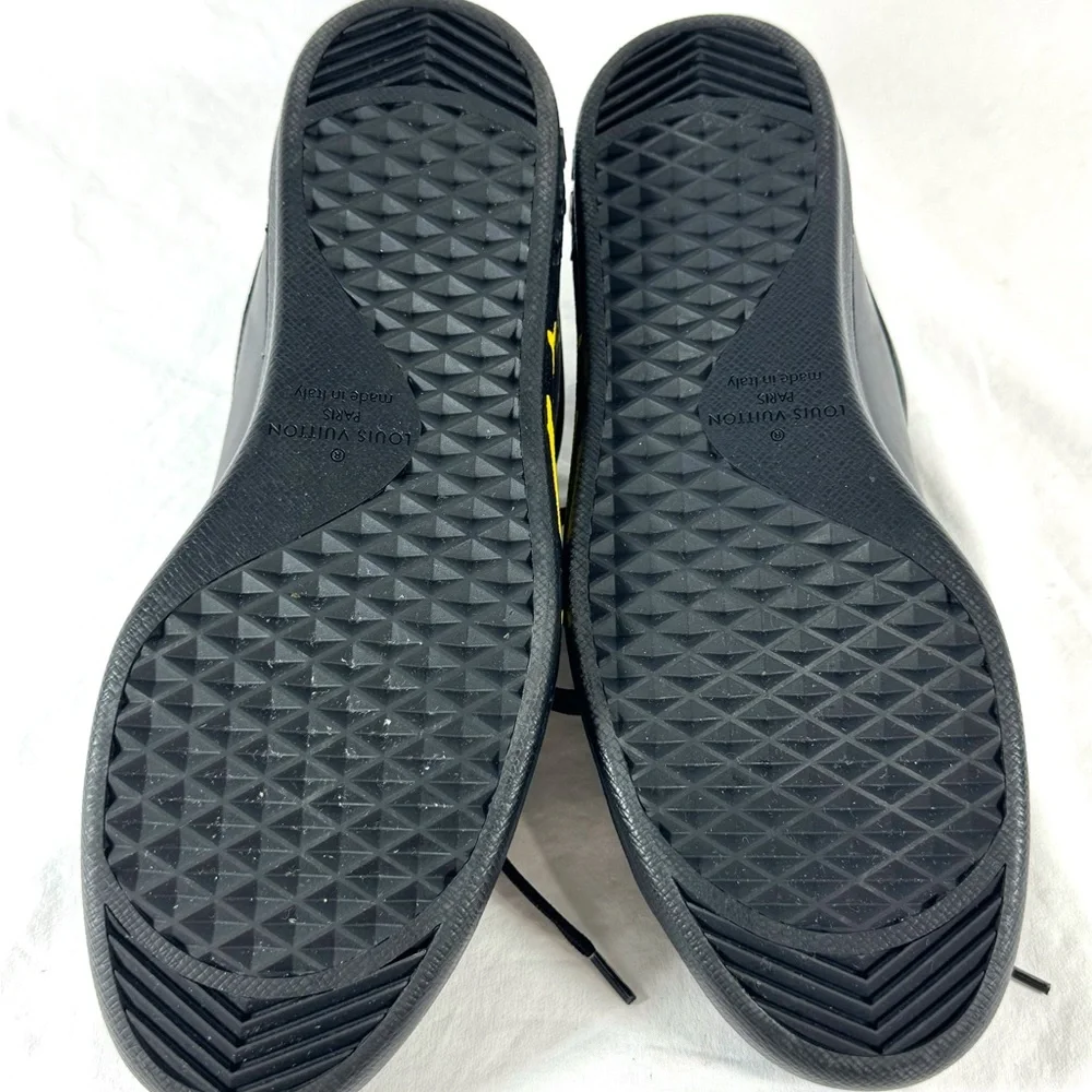 LOUIS VUITTON Black Leather Luxembourg Samothrace Men's Sneakers 8UK 9US - Picture 16 of 17